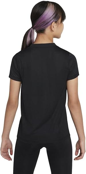 NIKE Girls Tops S / Black NIKE - Kids -  Dry Legend V-Neck Swoosh T-Shirt