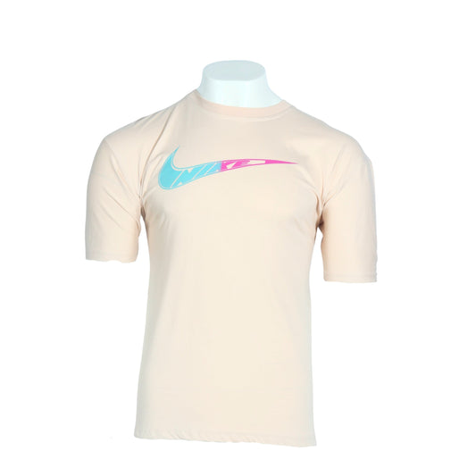 NIKE Mens Tops S / Beige NIKE - Printed Logo Front T-shirt