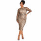 NINA PARKER Womens Dress NINA PARKER - Printed Mesh Bodycon Dress