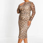 NINA PARKER Womens Dress NINA PARKER - Printed Mesh Bodycon Dress