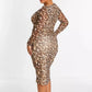 NINA PARKER Womens Dress NINA PARKER - Printed Mesh Bodycon Dress