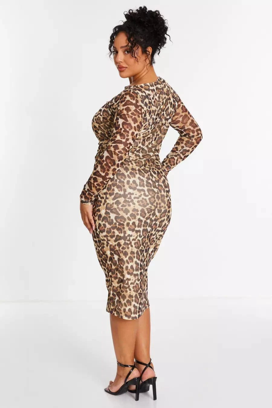 NINA PARKER Womens Dress NINA PARKER - Printed Mesh Bodycon Dress