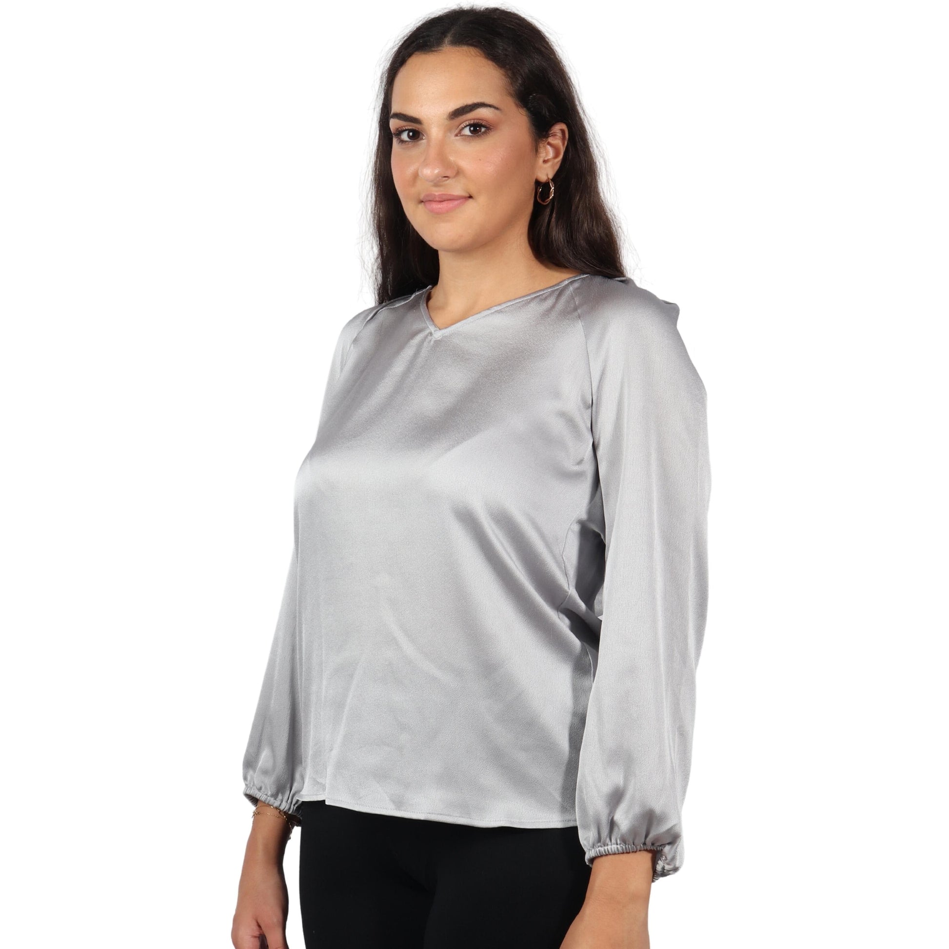 NINE WEST Womens Tops S / Grey NINE WEST - Women Long Sleeve Blouse