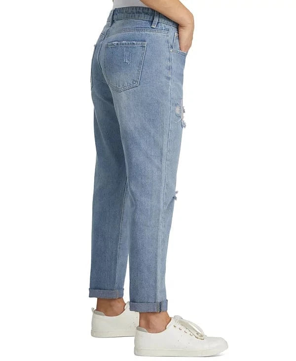 NUMERO Womens Bottoms NUMERO -  Destructed Rolled-Cuff Boyfriend Jeans