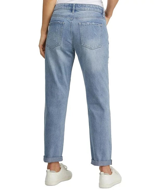 NUMERO Womens Bottoms NUMERO -  Destructed Rolled-Cuff Boyfriend Jeans