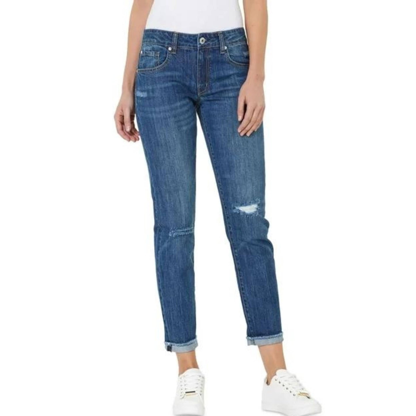 NUMERO Womens Bottoms XS / Blue NUMERO -  Ripped Boyfriend Jeans