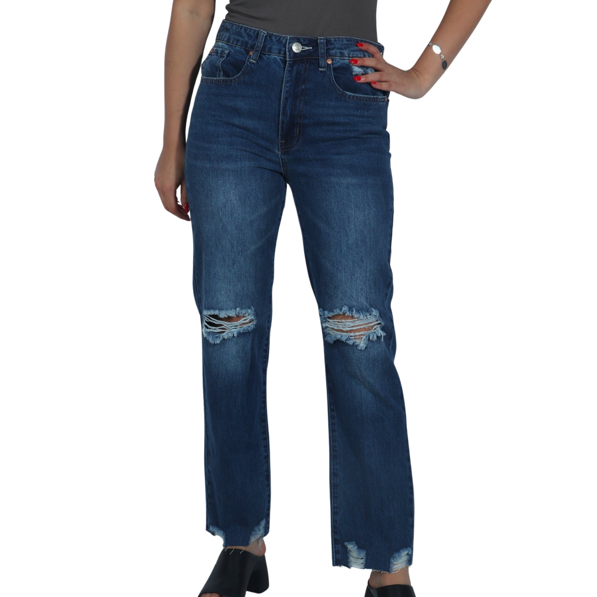 NUMERO Womens Bottoms M / Blue NUMERO - Ripped Jeans