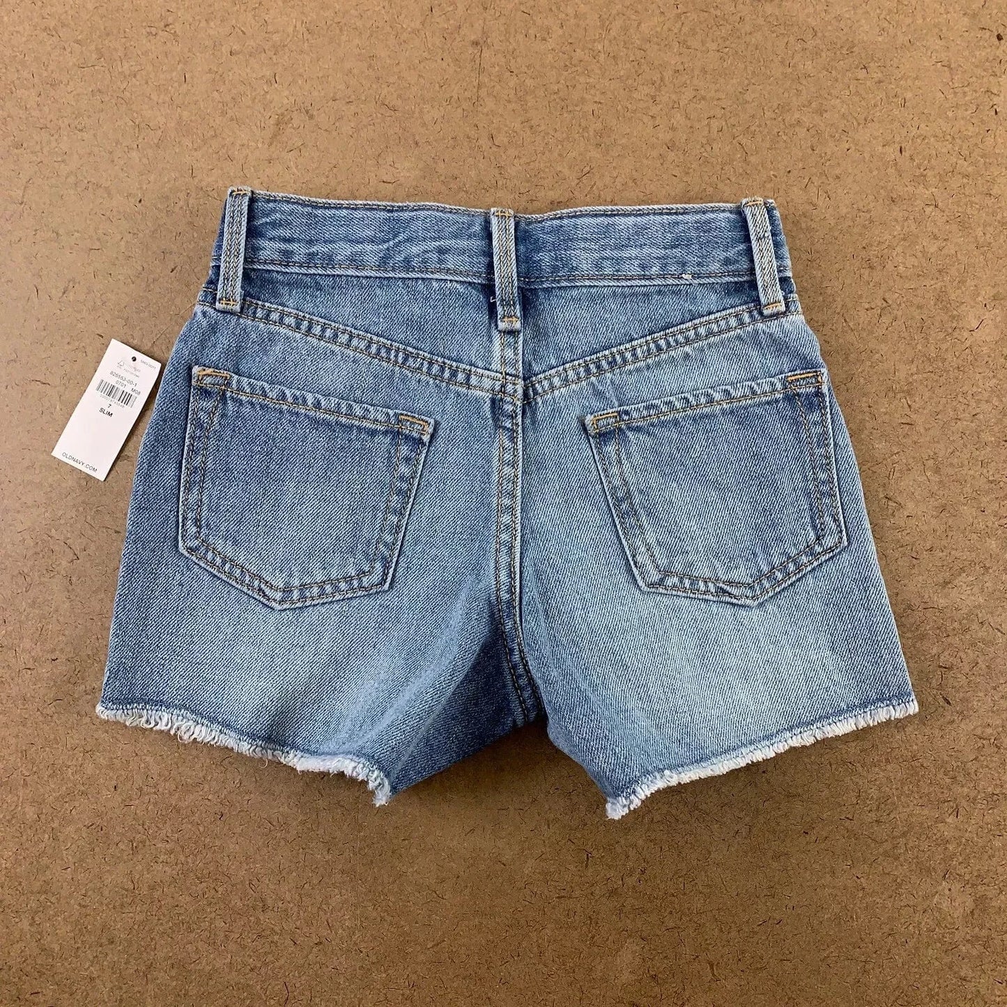 OLD NAVY Girls Bottoms XL / Blue OLD NAVY - High-Waist Frayed-Hem Jean Shorts