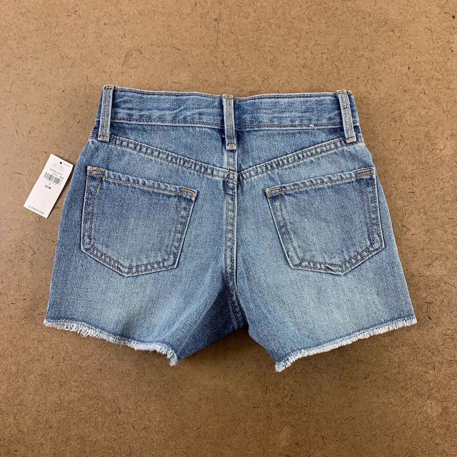 OLD NAVY Girls Bottoms XL / Blue OLD NAVY - High-Waist Frayed-Hem Jean Shorts