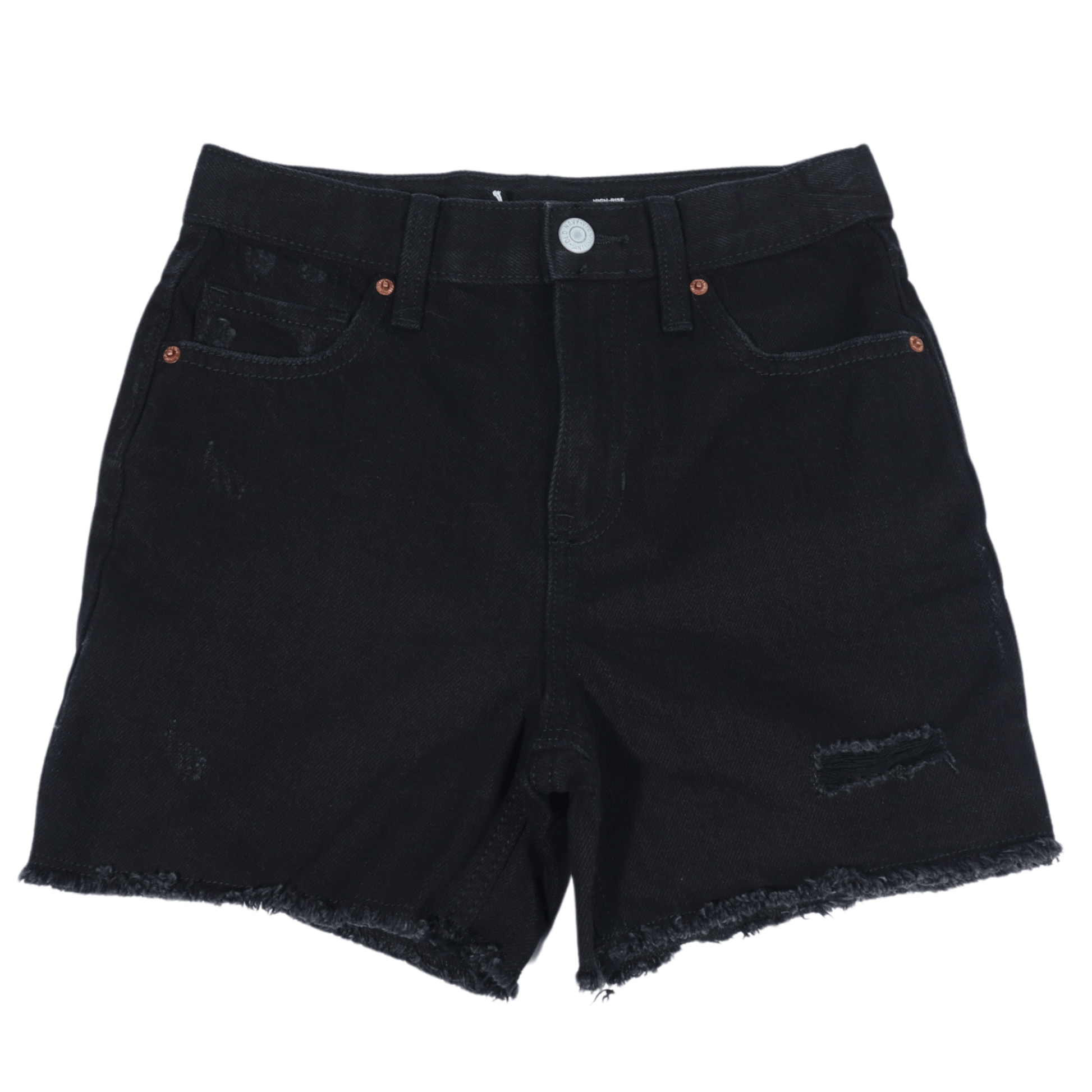OLD NAVY Girls Bottoms S / Black OLD NAVY - Solid cotton distressed shorts