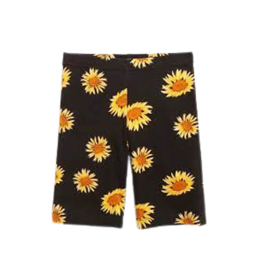 OLD NAVY Girls Bottoms L / Black OLD NAVY - Sun Flower Printed Design Bike Shorts