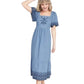 OLD NAVY Womens Dress Tall XS / Blue OLD NAVY - Fit & Flare flutter sleeve tie back chambray floral midi dress