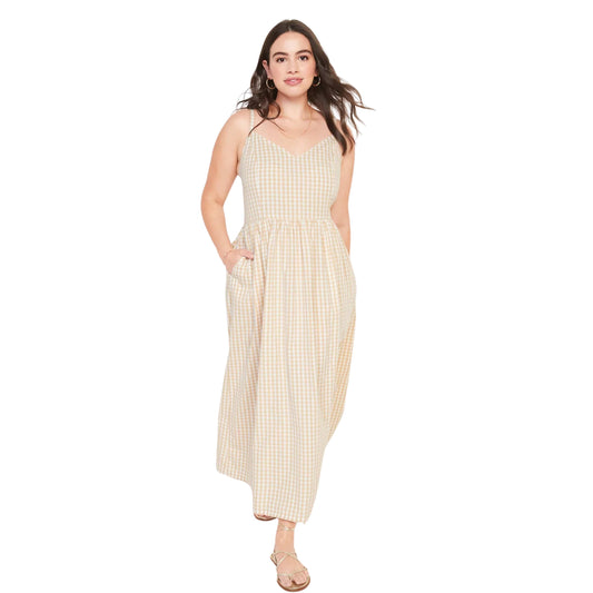 OLD NAVY Womens Dress OLD NAVY - Plaid cotton long dress