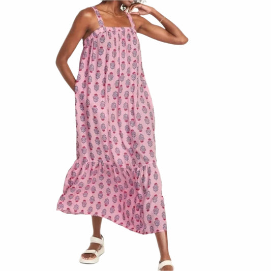 OLD NAVY Womens Dress XL / Pink OLD NAVY - Sleeveless Tie-Back Cutout Maxi Swing Dress