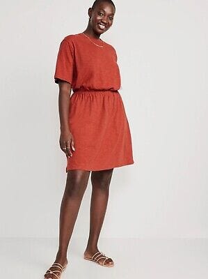 OLD NAVY Womens Dress L / Dark Brown OLD NAVY - Waist Defined Short Sleeve Mini Dress