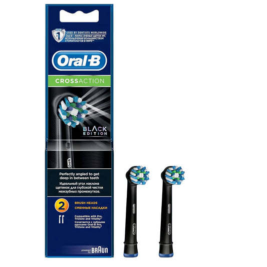 ORAL-B Oral Hygiene ORAL-B - BR EB50BRB 2 Cross Action Replacement Heads Black