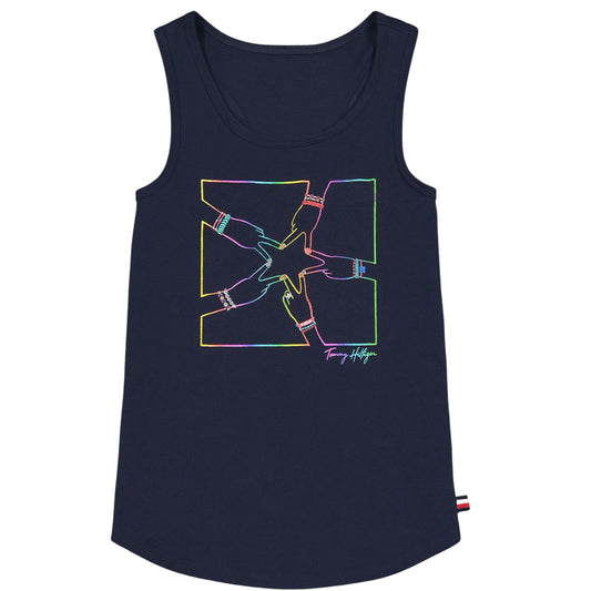 ORIGINAL Girls Tops S / Navy ORIGINAL - Kids - Front Graphic Sleeveless Tank Top