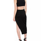 ORIGINAL Womens Dress XL / Black ORIGINAL - Ribbed Knit Cutout Asymmetric Bodycon Dress