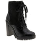 ORIGINAL Womens Shoes 37.5 / Black ORIGINAL -  Faux Leather Lace-up Booties