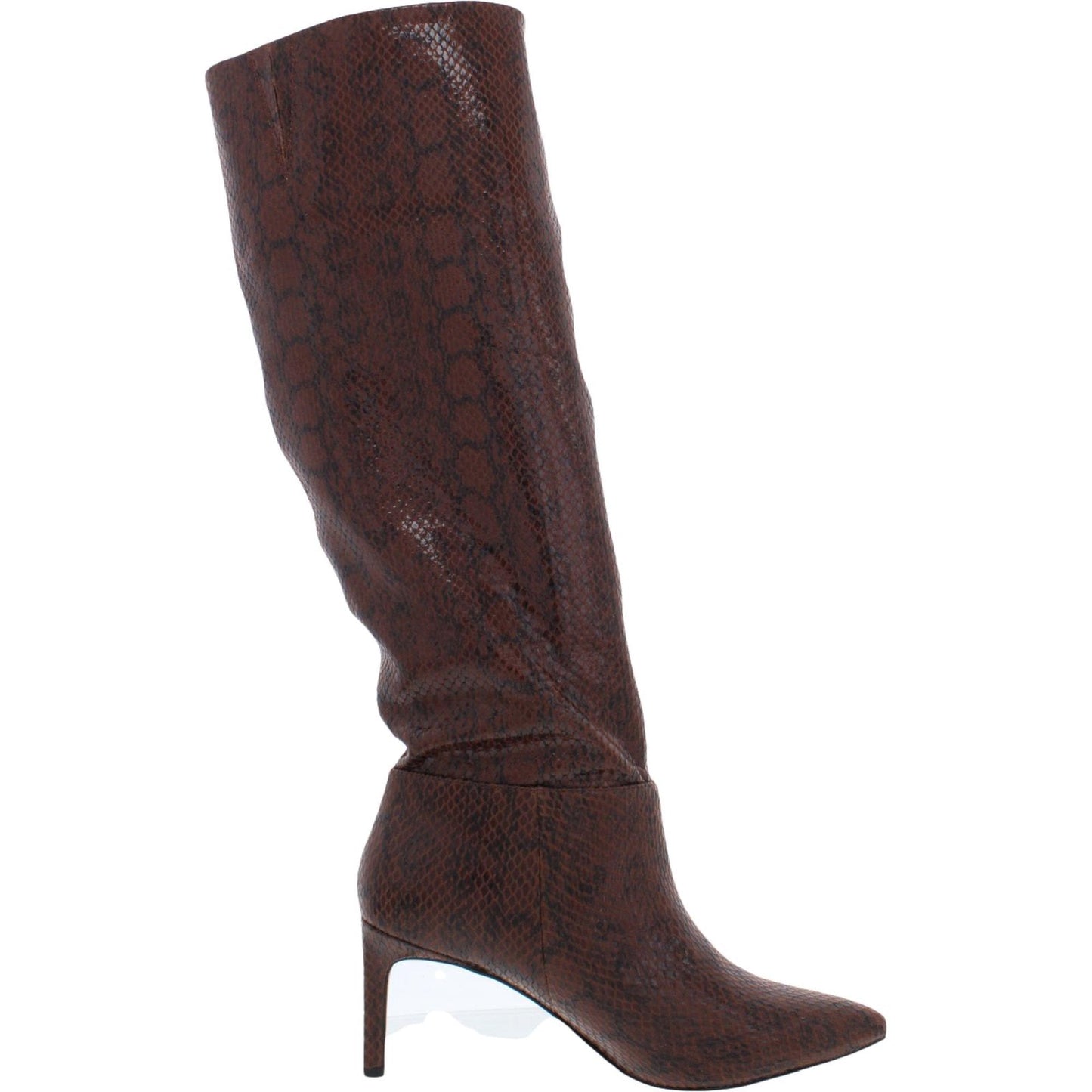 ORIGINAL Womens Shoes 39.5 / Brown ORIGINAL - Women's Brown Animal Print Pointed Toe Stiletto Leather Dress Boots