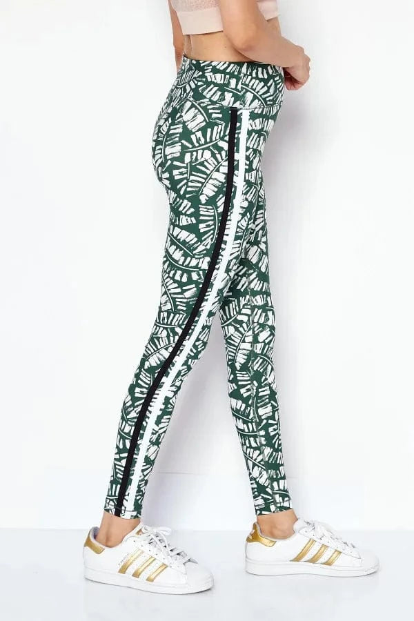 ORIGINAL Womens sports ORIGINAL - Palm-Print High-Rise Compression Leggings