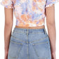 ORIGINAL Womens Tops S / Multi-Color ORIGINAL -  Short Sleeve Tie Front Button Top