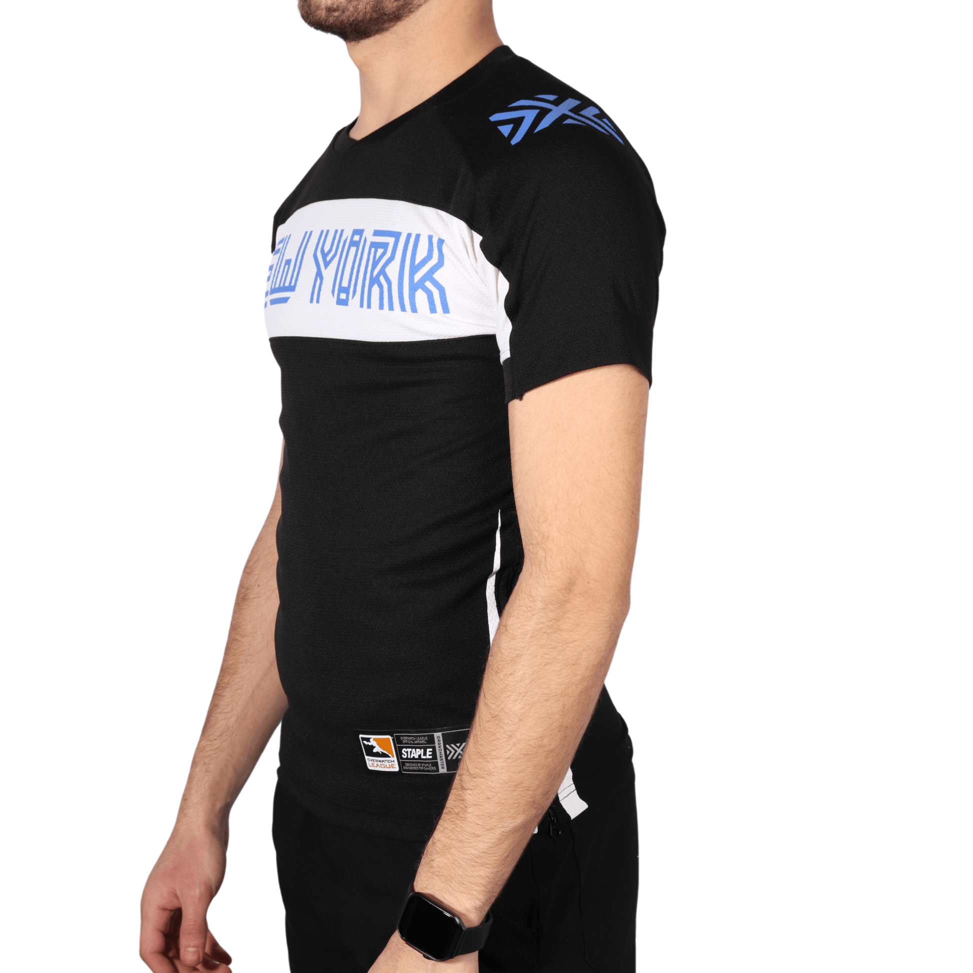 OVERWATCH LEAGUE Mens sports XS / Black OVERWATCH LEAGUE - Logo side zipper t-shirt