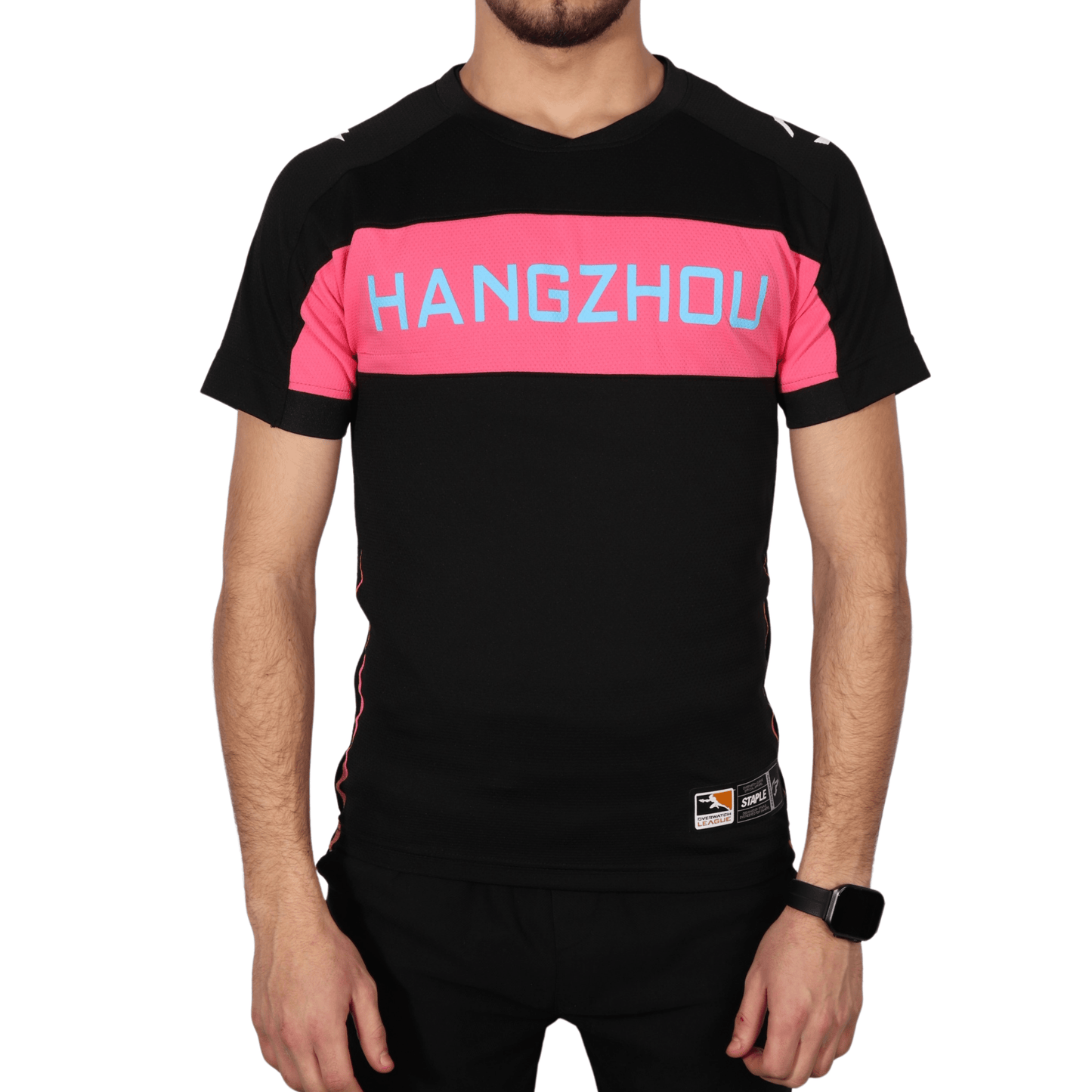 OVERWATCH LEAGUE Mens Tops S / Black OVERWATCH LEAGUE - Hangzhou graphic print t-shirt