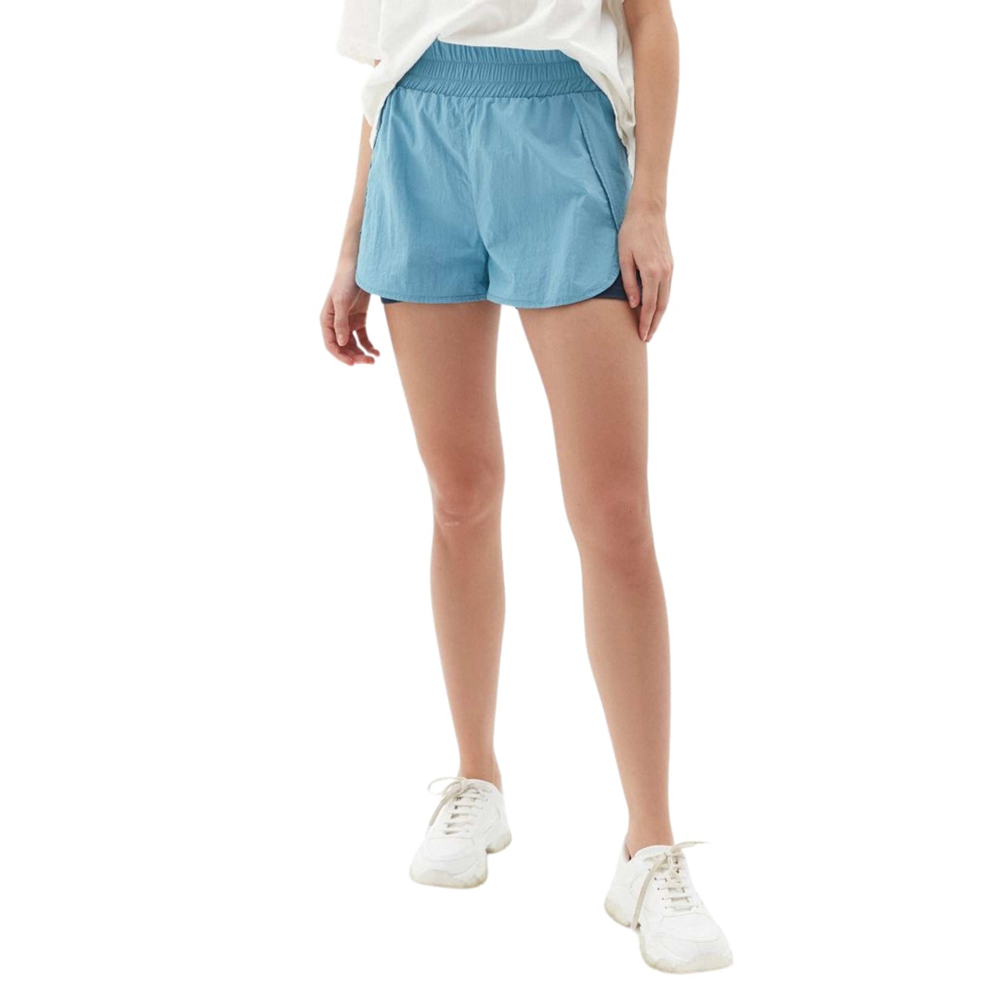 OXXO Womens Bottoms XL / Blue OXXO - Attached Undershorts Woven Shorts