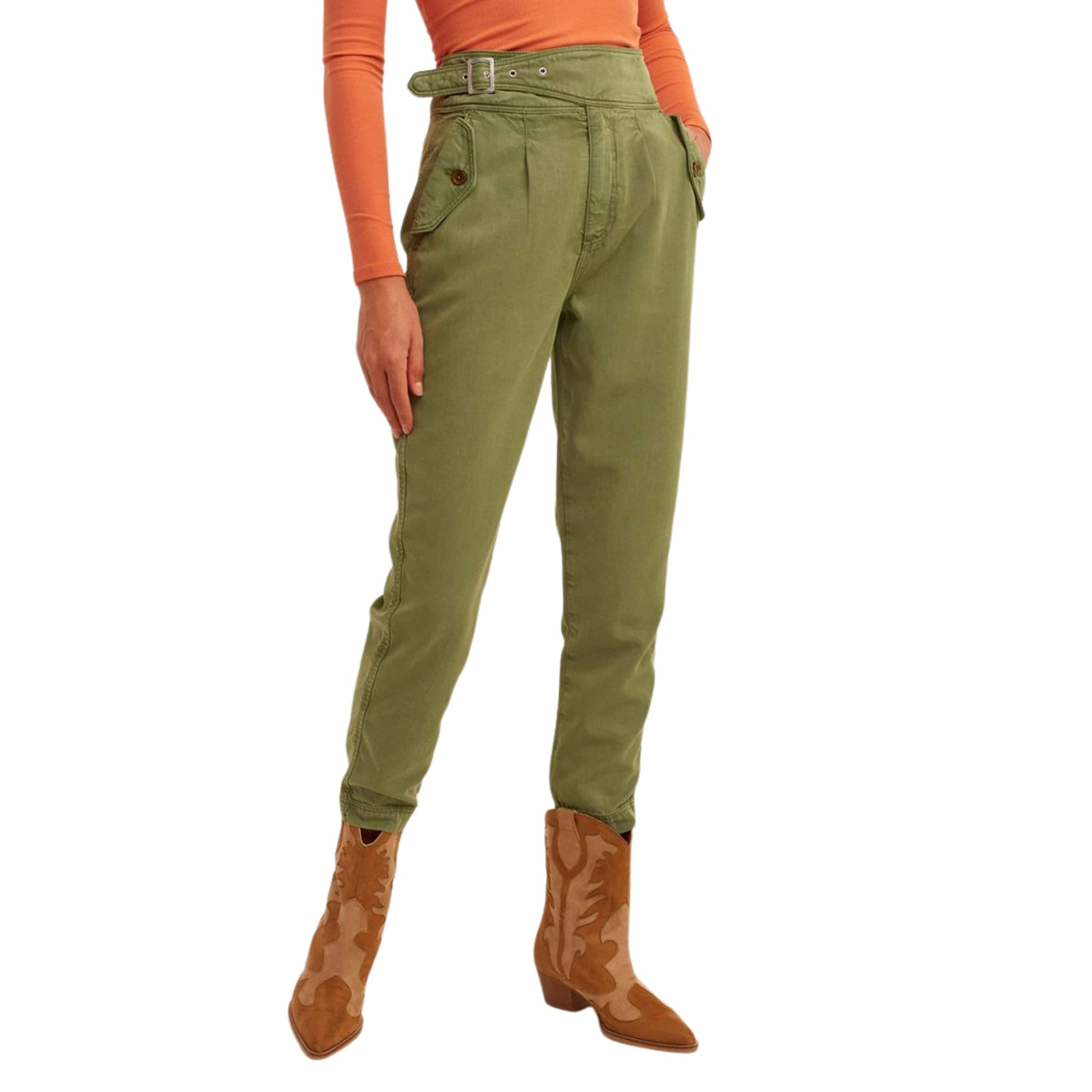 OXXO Womens Bottoms OXXO - Belt Detailed Carrot-Fit pant