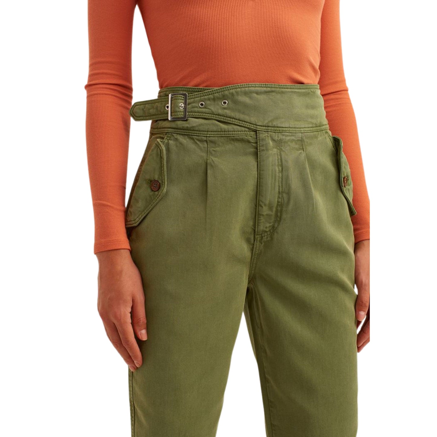 OXXO Womens Bottoms OXXO - Belt Detailed Carrot-Fit pant