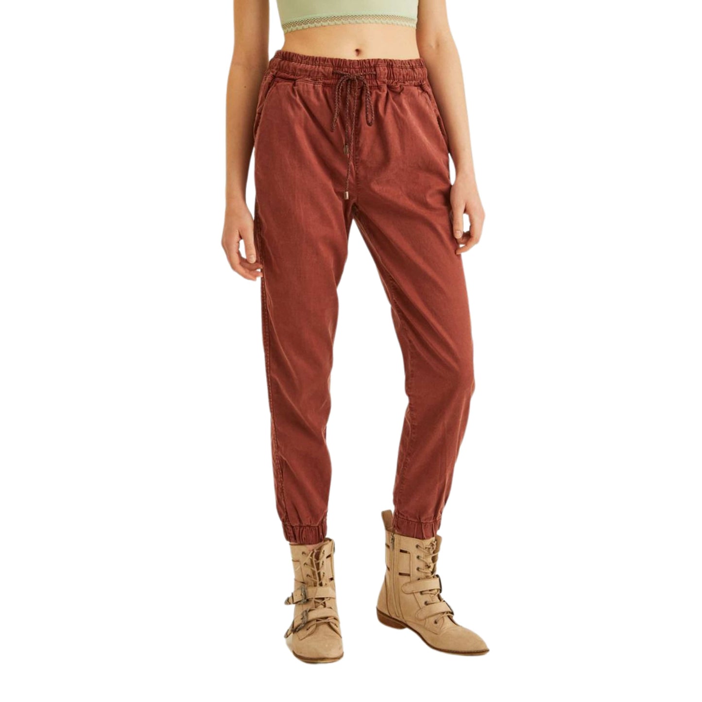 OXXO Womens Bottoms XXL / Burgundy / 34 OXXO - Belt Detailed Sweatpants