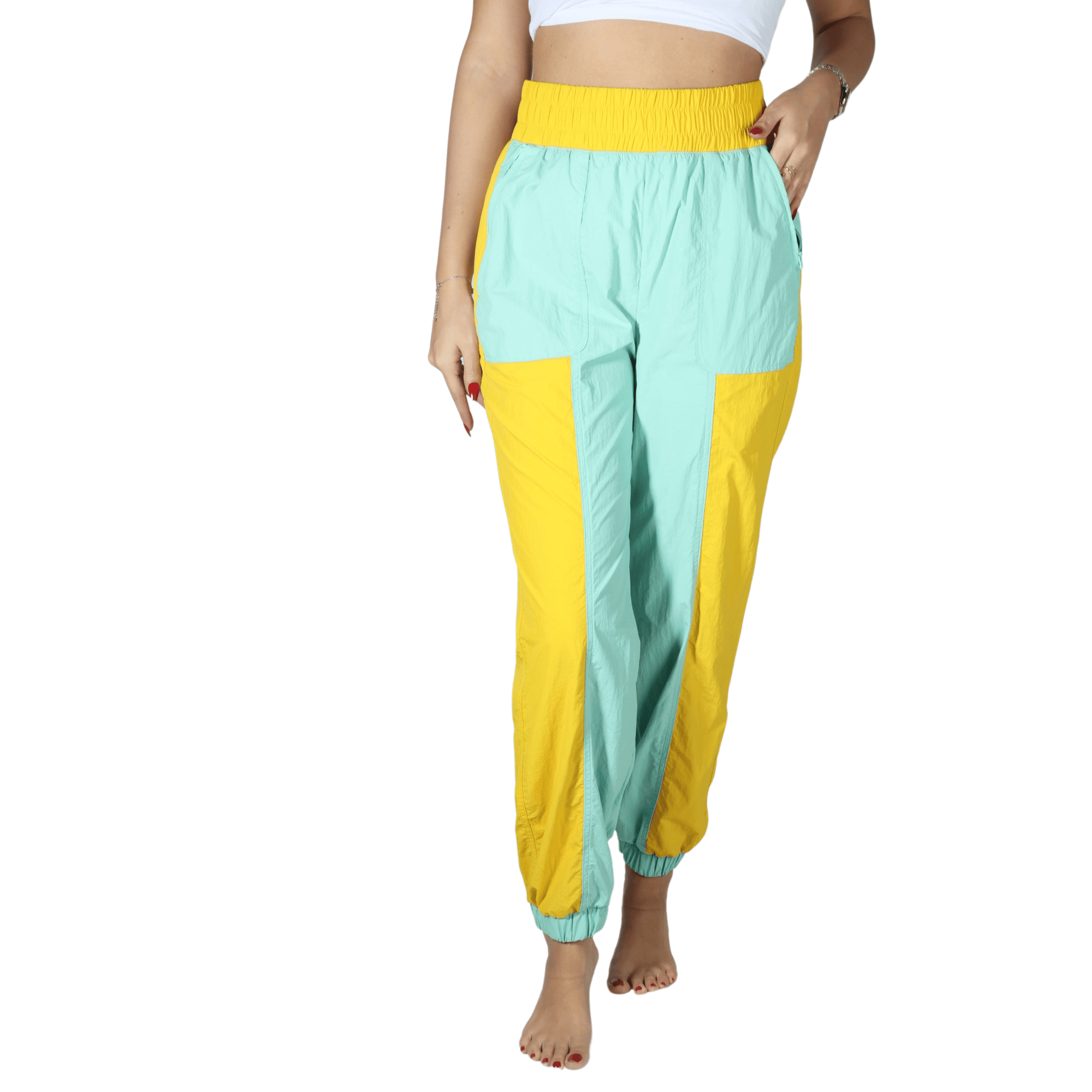 OXXO Womens Bottoms OXXO - Color block elastic waistband pants