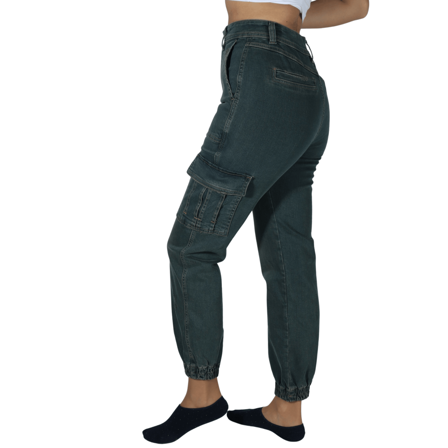 OXXO Womens Bottoms OXXO - Elastic Hem Cargo Denim Jogger