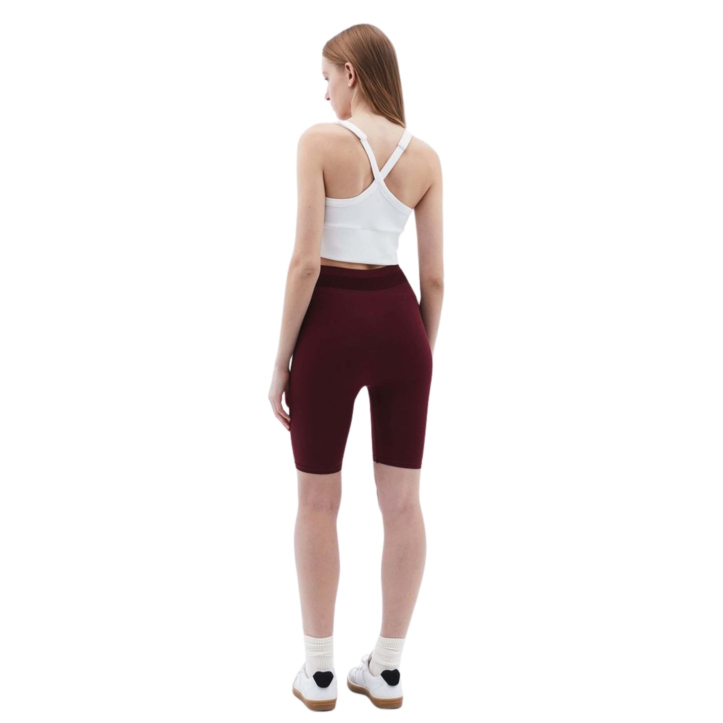 OXXO Womens Bottoms M / Burgundy OXXO - Elastic Leggings Shorts with Waist Detail