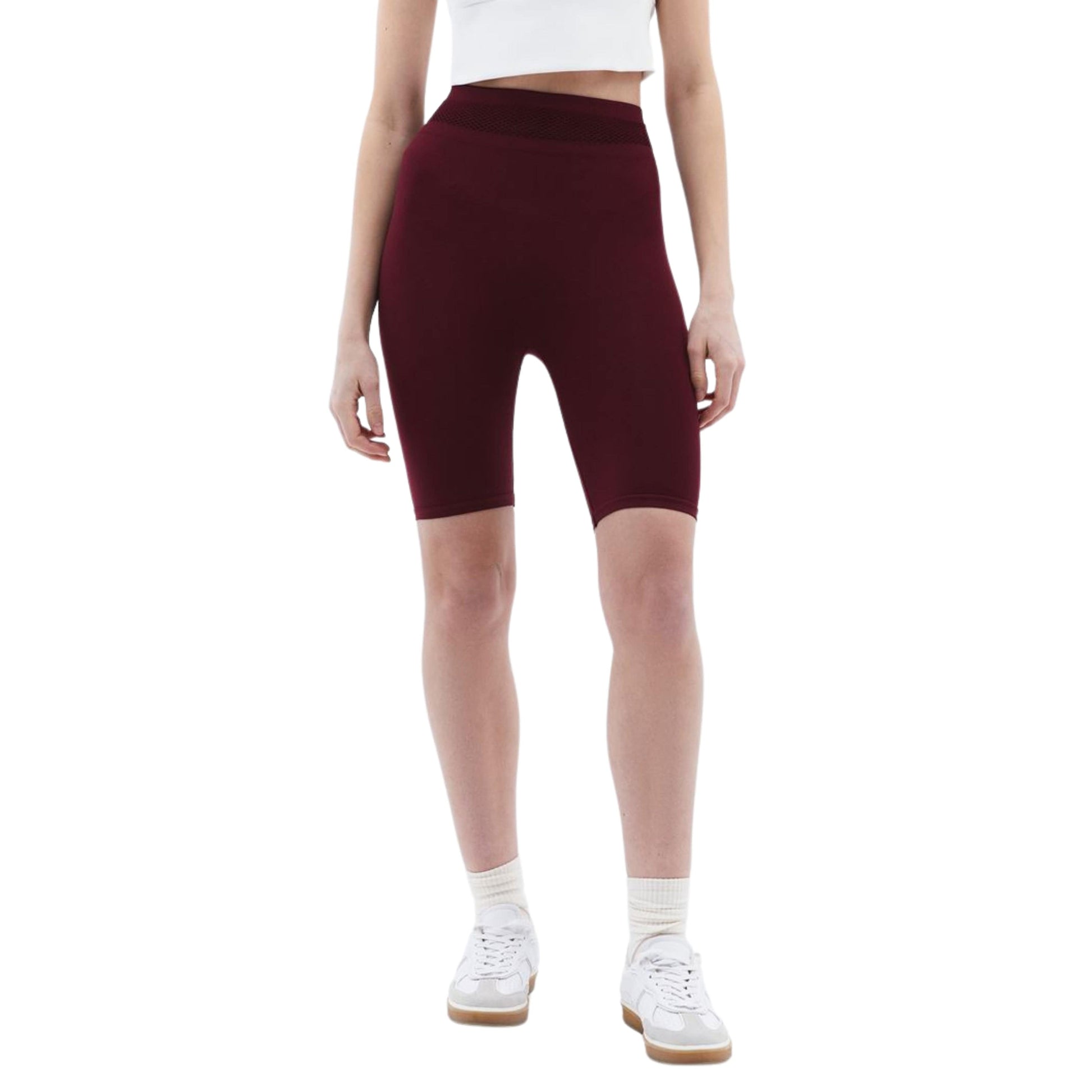 OXXO Womens Bottoms M / Burgundy OXXO - Elastic Leggings Shorts with Waist Detail