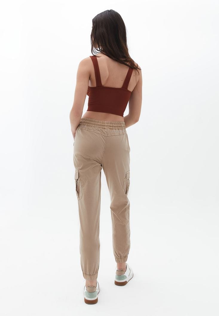 OXXO Womens Bottoms OXXO - Elastic Waist Cargo  Pants