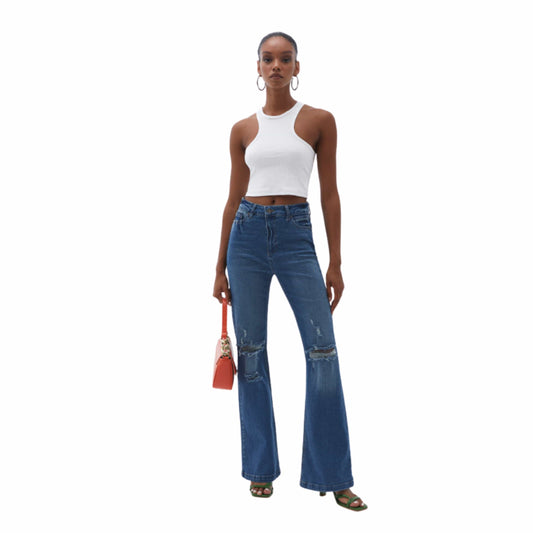 OXXO Womens Bottoms OXXO - Flare Denim Trousers