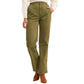 OXXO Womens Bottoms S / Green / 28 OXXO - High-Rise Flat-Front Trousers with Insert Pockets