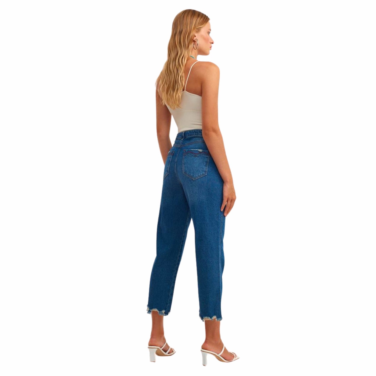 OXXO Womens Bottoms M / Navy / 40 OXXO - High-Rise Pamuklu Denim Pantolon