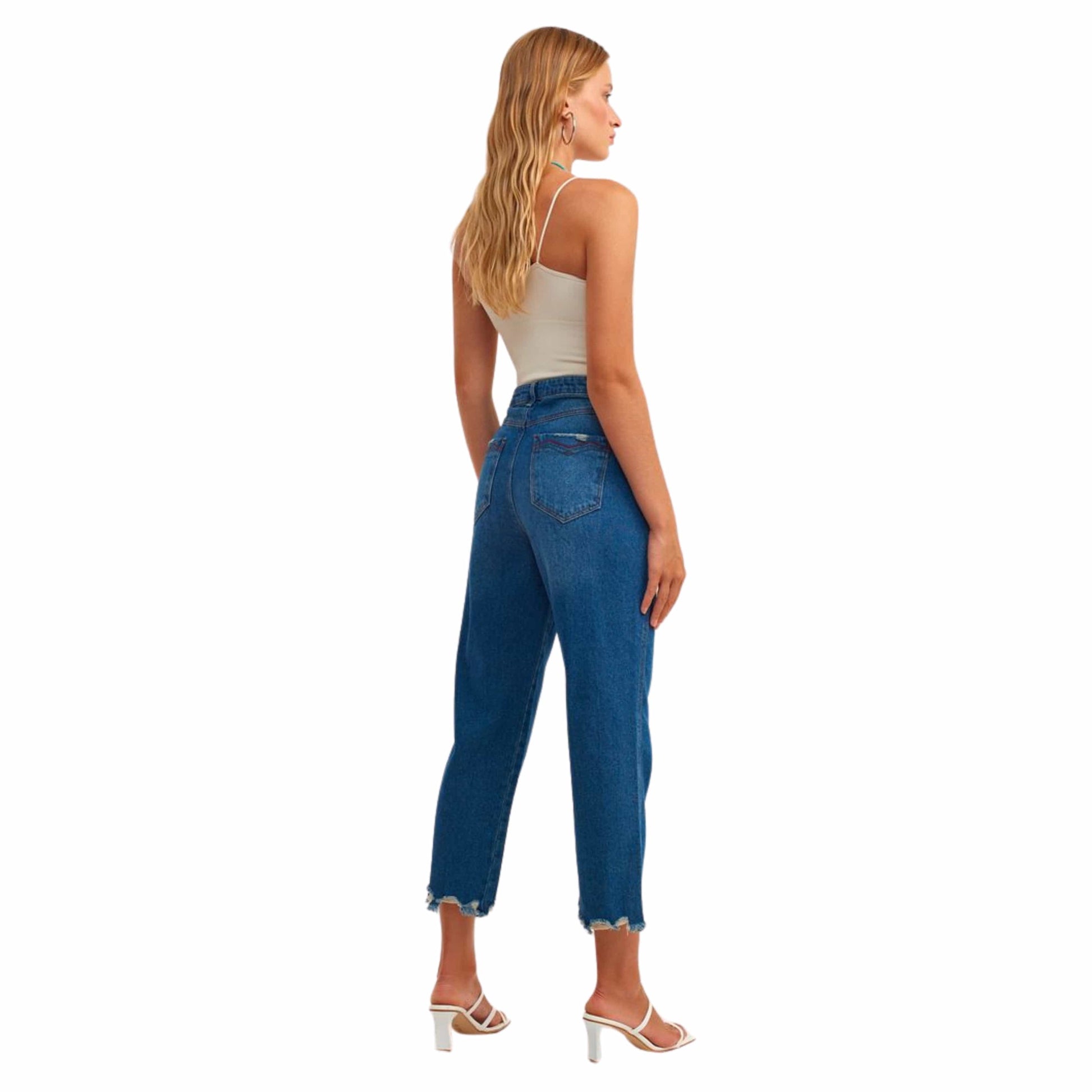 OXXO Womens Bottoms M / Navy / 40 OXXO - High-Rise Pamuklu Denim Pantolon