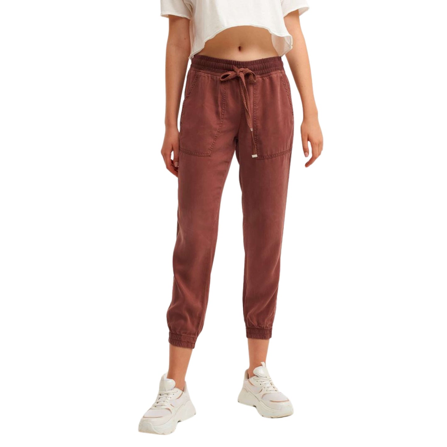 OXXO Womens Bottoms M / Brown / 40 OXXO - Khaki mid rise sweatpants