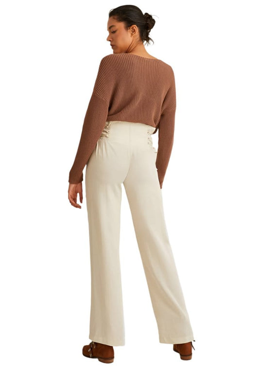 OXXO Womens Bottoms L / Off-White OXXO - Lenin Wide Trousers