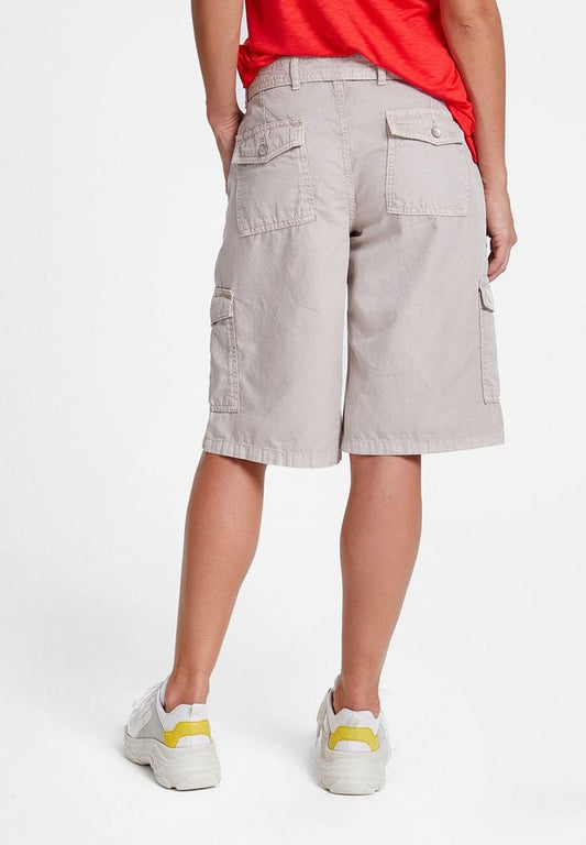 OXXO Womens Bottoms S / 38 / Beige OXXO - Long Pocket Cargo Shorts