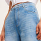 OXXO Womens Bottoms L / Light blue / 30 OXXO - Long Straight High Waist Denim Trousers