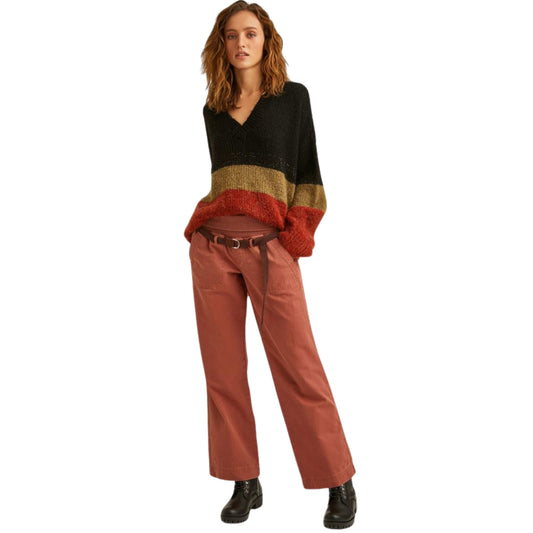 OXXO Womens Bottoms XXL / Brown / 34 OXXO -  Low Rise Cotton Pant