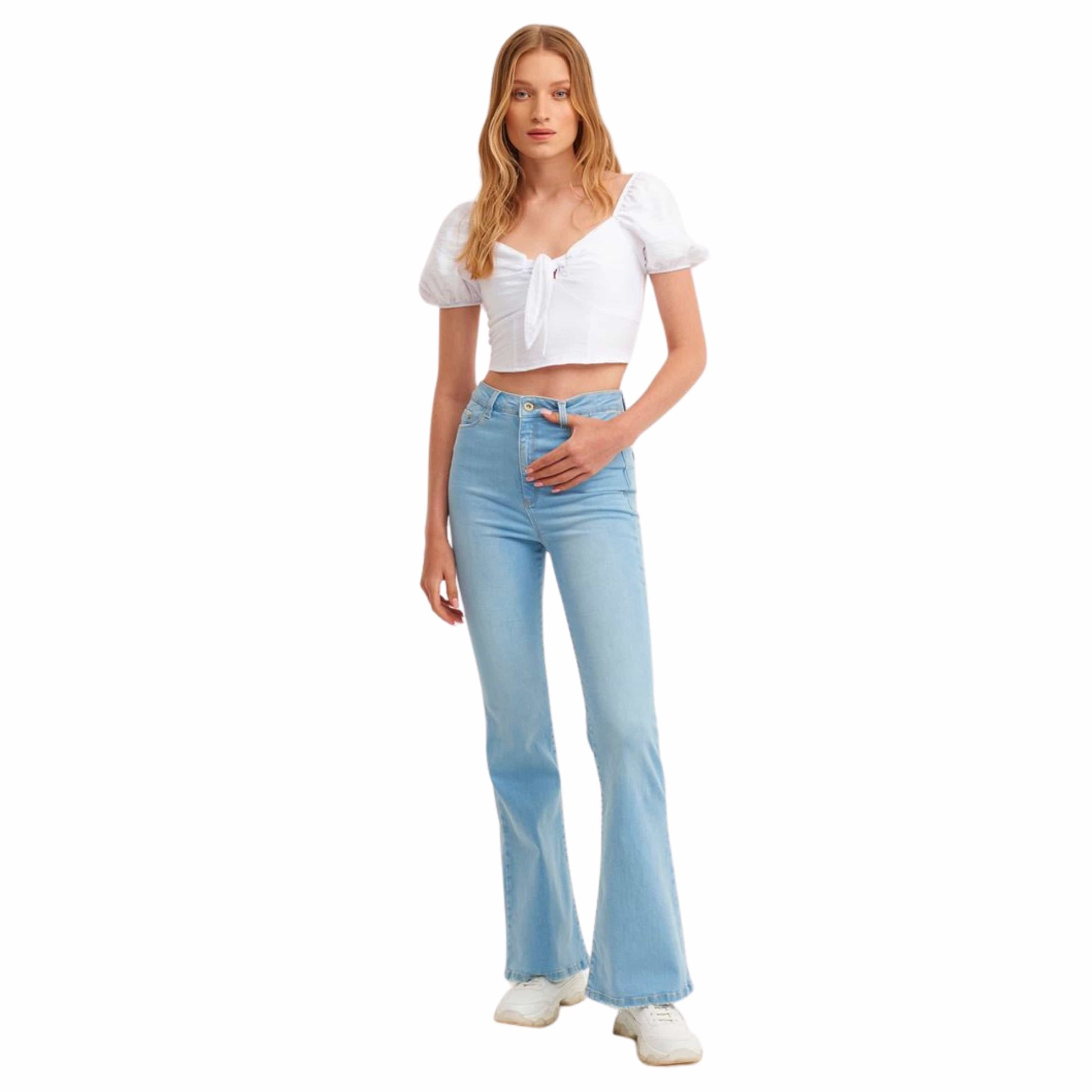 OXXO Womens Bottoms L / Blue / 42 OXXO - Mavi Boot-Cut Denim Pantolon