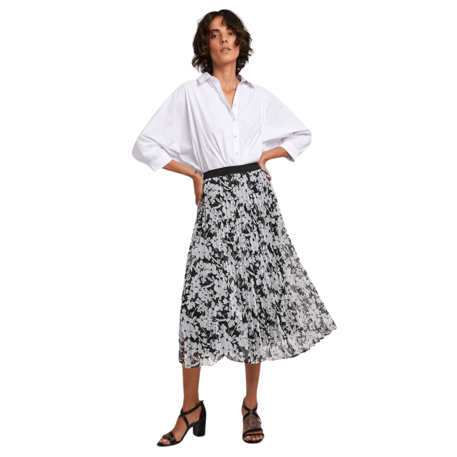 OXXO Womens Bottoms L / Multi-Color / 42 OXXO -Multicolored Elastic Waist Midi Skirt