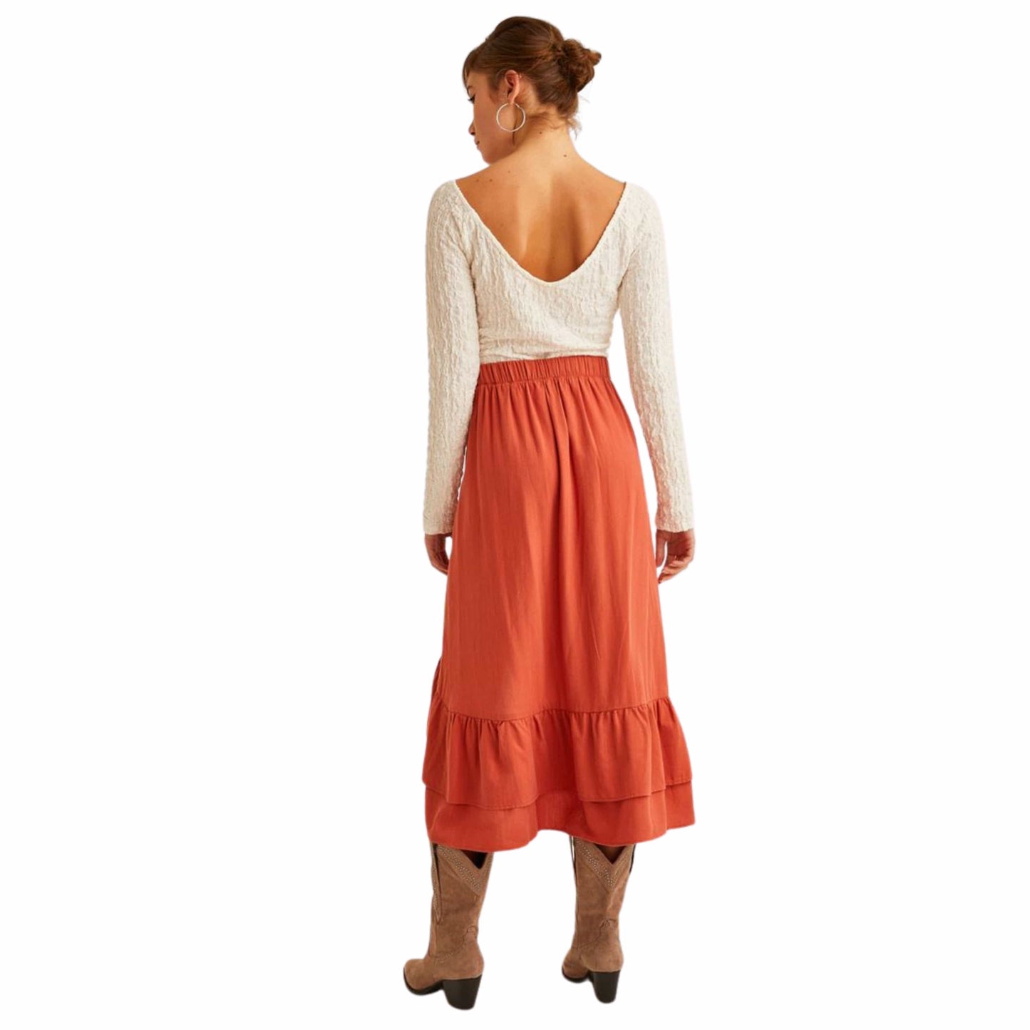 OXXO Womens Bottoms OXXO - Ruffled midi skirt