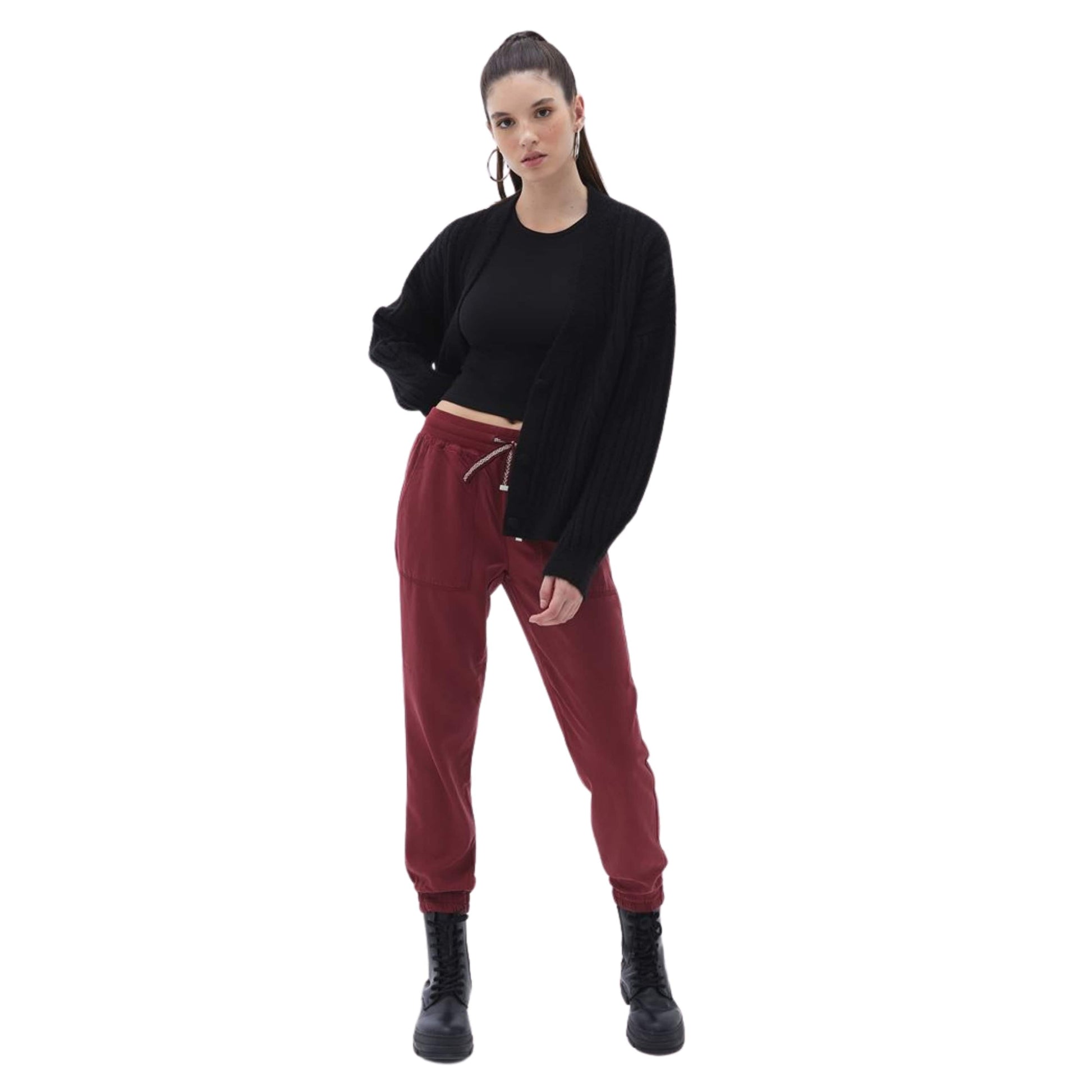 OXXO Womens Bottoms M / Burgundy / 40 OXXO - Soft touch jogger Sweatpants